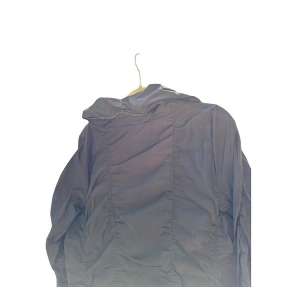 SUN KIM Sydney Parachute Ruched Lightweight Jacket L Gray Zipper Accent Goth - Picture 5 of 8